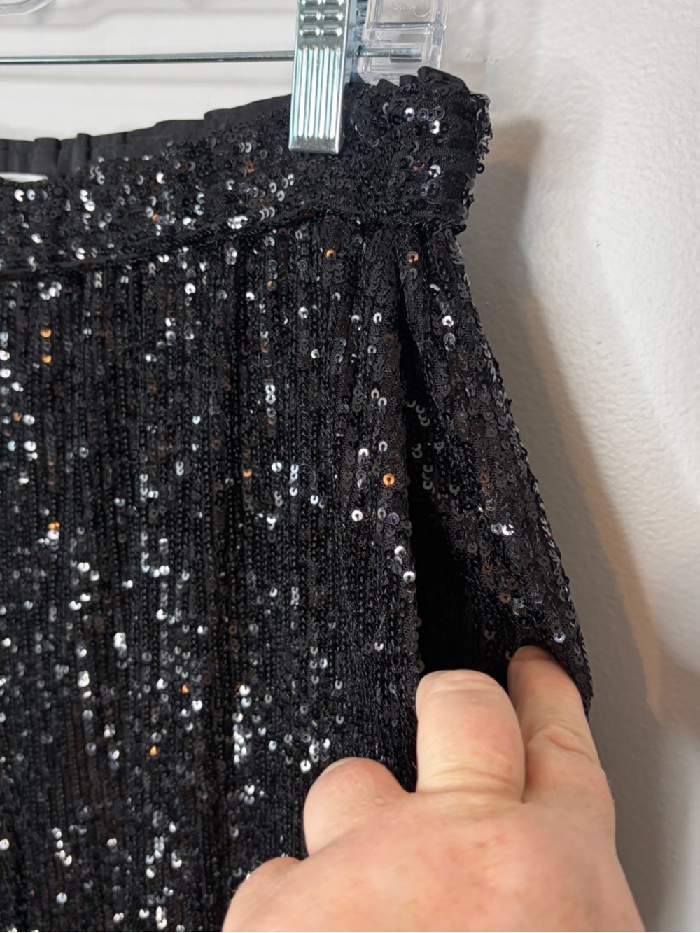 Trina Turk Black Sequin Pants w/ Pockets Size Medium - Picture 2 of 4